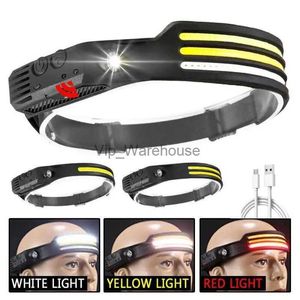 Head lamps Rechargable Headlamp Camping Accessories Gear Waterproof Head Led Lights Flashlight for Hiking Running Cycling Fishing HKD230922