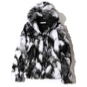 Men's Fur Faux Fur Winter Warm Plus Fleece Faux Fur Fur Casual Mens Hooded Jacket Thick Boutique Fashionable Male Slim Coats Size S-5XL 230921