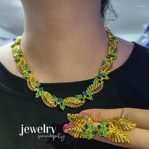 Chains Leaf Earrings Necklace Vintage Noble And Elegant All-match Internet For Women