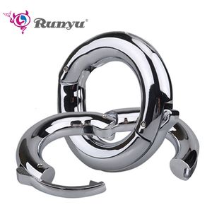 Cockrings Runyu Metal Sperm Locking Ring Adjustable Weight-Bearing Ring Exercise Ejaculation Delay Scrotal Restraint Adult Cock Supplies 230922