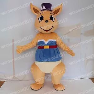 Costume da mascotte di canguro carino di Halloween Costume da personaggio dei cartoni animati di alta qualità Vestito da adulto unisex Vestito da compleanno di carnevale di Natale