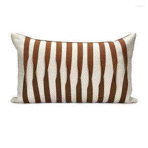 Kudde lyxig enkel täckning 30x50 cm brun randig soffa kuddar dekoratve rektangulära s för vardagsrumsstol heminredning