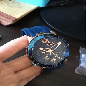 2016 Новое поступление, новые стильные часы для мужчин, синие резиновые часы, механические автоматические наручные часы UN13249U