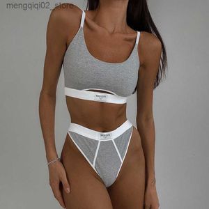 Bras Sets Lingerie For Women Casual Seamless Bra And Briefs Set Sexy Female Panties Sports Underwear Fitness Crop Top 2023 Fashion 2 Piece Q230922