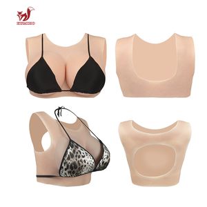 Forma de mama KUMIHO BCDEG Formas ocas em torno do pescoço Recorte Sissy Fake Boob Transgender Cosplay Crossdresser para Homens Peito Dragqueen 230921