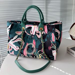 Luxur Designer Classic Quiltade målningar strandpåsar crossbody handväskor Paris varumärke mode kvinnor axelväska hög kvalitet stor kapacitet shopping väska mynt handväska