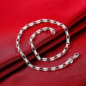 Kedjor whosale 925 sterling silver halsband för kvinnor man mode 5mm boxkedja 20 tum 50 cm lyxfest bröllop smycken lady gåva