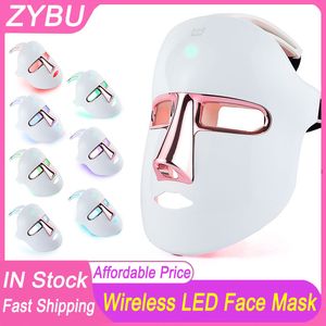 Skin Rejuvenation Anti Acne Wrinkle Removal LED Face Mask Photon Therapy USB Charge Wireless 7 Colors LED Facial Mask Face Whitening Beauty Care