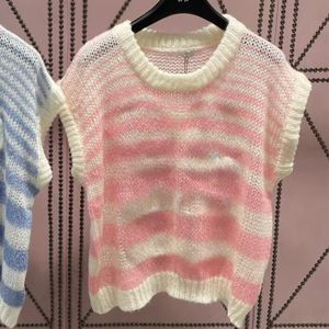 Yüksek kaliteli loewew sweater loewve kot pantolon pantolon gökkuşağı şeritli grafik moda tasarımcı örgü sweaters harajuku sokak marka kot süveteri 6308