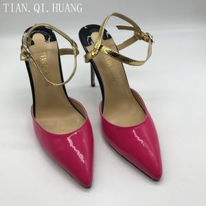 Dress Shoes Styles Woman High Heel Pumps Stiletto Thin Women's Genuine leather Heels Sandals TIANQIHUANG Brand 230921