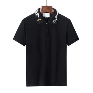 2023 Tasarımcı Stripe Polo Gömlek Tişörtleri Yılan Polos Bee Floral Erkek Yüksek Sokak Moda At Polo Lüks T-Shirt#8866