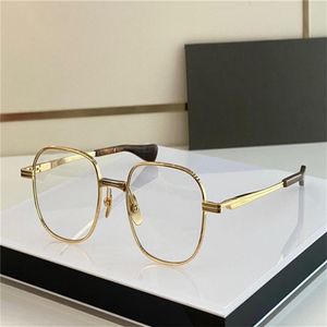 Nya modedesignmän Optiska glasögon kontra två K Gold Round Frame Vintage Simple Style Transparent Eyewear Top Quality Clear Lens326U