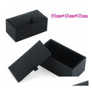 storage boxes bins wholesale 100pcs/lot black cufflink box gift case holder jewelry packaging organizer sn108 drop delivery home g dhsbr