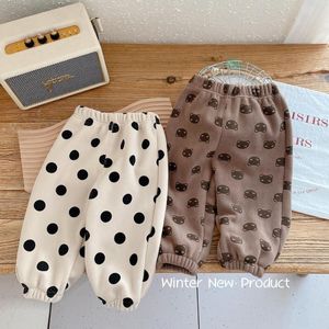 Spodnie dziecięce Polka Dot Pants 1-5 lat dwuletnich miękkich niedźwiedzia Zimowych chłopców