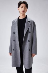 Men's Wool Blends wool coat Long solid color double breasted woolen Autumn and winter men's cashmere 230921