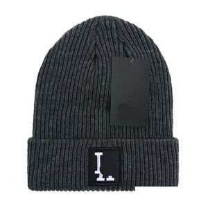 Beanie/Kafatası Kapakları Toptan Kış La Beanie Hat Means Cap Kayak Şapkaları Snapback Maske Pamuk Skl UNISEX Cashmerework Big Horse Luxur Dhgai