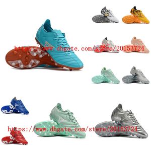 Arrivals top quality mens soccer Shoes MORELIA NEO AG Pink/Core Blue Red Cleats Football Boots scarpe da calcio