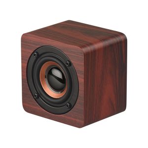 Q1 Altoparlanti portatili Altoparlante Bluetooth in legno Subwoofer wireless Bassi Potenti altoparlanti musicali per soundbar per smartphone laptop