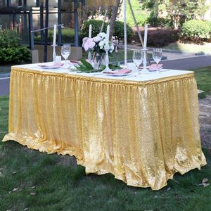Gonna da tavolo Tovaglia con paillettes oro chiaro Glitter scintillanti Coperture rettangolari luccicanti per decorazioni di nozze per eventi di feste di compleanno