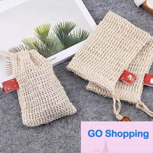 Neatening Mesh Soap Saver Pouches Holder For Shower Bath Foaming Natural Bath Bag Sisal Shower Soap Bag All-match