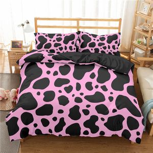 Sängkläder set leopard set 3D utskrift duver täcker polyester 2 3st med örngott ingen ark vintervärme för tonåringar pojkar flickor vuxna 230921