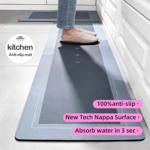 Carpets Super Absorbent Kitchen Floor Mat Diatom Mud Pad Bath Pad Anti-Slip Carpet Kitchen Mats Wipeable Wash Long Strip Carpet 230922