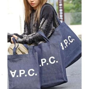 100% bomull APC Bag Denim Bag Canvas Bag Shopping Bag Japanese and Korean Tote Bag A.P.C