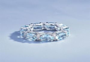 Fashion Jewelry Ring Microset full of diamonds Aquamarine Rings Galaxy Princess Lace Treasure Bracelet Colorful Treasure4711544