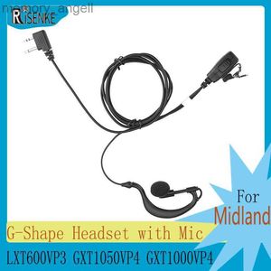 Walkie Talkie Risenke LXT500VP3 Earpiece Compatible för Midland LXT600VP3 GXT1050VP4 GXT1000VP4 Radio G-Shape Walkie Talkie-headset med MIC HKD230922