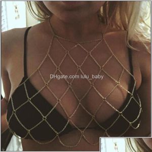 Jewelry Chains Collares Collier Bikini Body Harness Bohemian Belly Chain Y Breast Bra Maxi Necklace Women Accessories Bijoux Femme Dro Dhdci