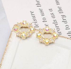 Lüks marka tasarımcıları Stud Simple 18K altın kaplama 925 Gümüş Yuvarlak Geometrik Ünlü Kadınlar Kristal Rhinestone İnci Kulak Küpe Doğum Günü Hediyeleri Jewerlry