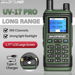 Walkie Talkie Baofeng UV-17 PRO VHF UHF Walkie Talkie Tipo-C Carregador Lanterna Dupla Portátil16KM Rádio bidirecional UV-5R de longo alcance para caça HKD230922