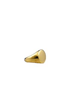 Гладкое овальное кольцо Men039s золотого цвета в стиле панк-рок, модное индивидуальное кольцо с печаткой для женщин и мужчин, ювелирные изделия для вечеринок1962492