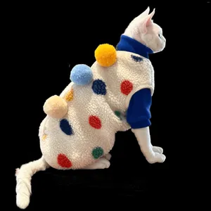 Cat Costumes Wool Ball Coat For Thickened Sphinx Hairless Vest Devon Rex Warm Clothing Winter