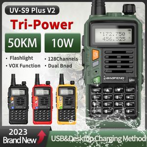 Walkie Talkie BaoFeng UV-S9 Plus V2 10 W Tri-Power Walkie Talkie Wasserdichter CB-Funk-Transceiver Langstrecken-Upgrade des tragbaren UV-5R-Radios 230922