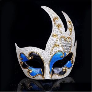 Maschere per feste Uomo Donna Ballo in maschera Maschera per gli occhi veneziana Carnevale nero Costume Decor 230705 Consegna a domicilio Giardino di casa F Dhsw5