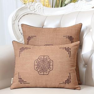 Pillow Latest Embroidery Joyous Linen Cover Case Christmas Decorative Lumbar Covers Chinese Style