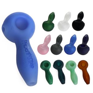 High Quality Frosted Glass Hand Pipe Portable Bubbler Pipe Colorful Glass Oil Burner Pipe High-Quality Handmade Smoking pipes for Dry Herbs