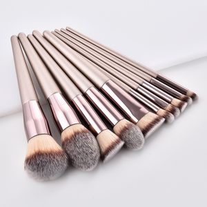 Makeup Borstes Tools 4/10pcs Champagne Set för kosmetisk foundation Powder Blush Eyeshadow Kabuki Blending Make Up Brush Beauty Tool 230922