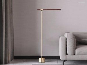 Floor Lamps Linear Wood LED Lamp Modern Minimalist Grain Nordic Living Room Decoration Bedside Vertical Loft2043219
