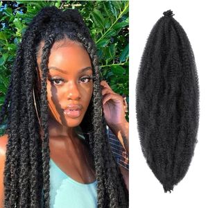 Human Hair Bulks Dansama Springy Afro Twist Hair Kinky Twist Braiding Hair Pre-Separated Spring Twist Hair For Butterfly Locs Crochet Hair 230921