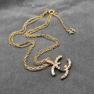 Designer Jewelry Designer 18K Gold Plated CLetter Pendant Necklaces Chain Crysatal Rhinestone Stainless steel Choker Brand Necklaces for Women Wedding Party Jewe