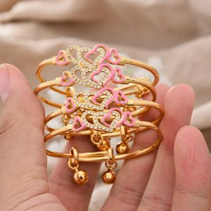 Bangle Baby Child Bangles Ethnic Dubai Gold Color Bangles Barn Armband Luxury Armband Dubai Bangles Child Jewelry Birthday Present 230921