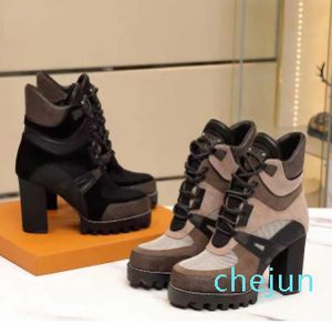 genuine leather women boots classic chelsea ankle casual platform shoes jacquard textile lace up martin boots with box