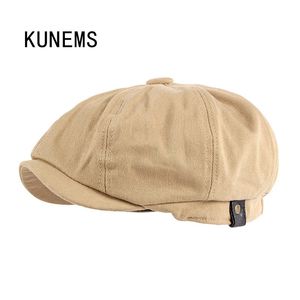 Basker Kunems Bomulls åttkantiga hatt mode basker hattar för män cap retro designer kepsar brittisk slappisk sboy hatt sommarsol cap boina 230922