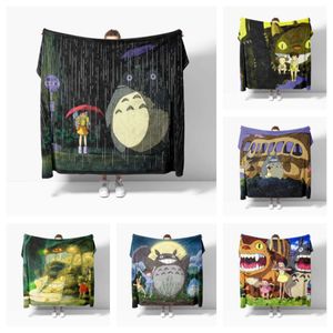 Cobertores Anime Totoro Cobertor de Flanela Macio Respirável Cama Quente Cobertor de Viagem Sofá Cobertor Cama Cobertor Personalizável HKD230922