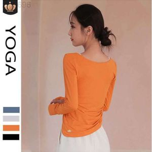 Desginer Al Yoga t Short Top Top Women's Spring/summer Fashion Fitness Sports T-shirt Casuopen Waist Breathable Quick Drying Cover Up