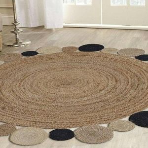 Dywany dywan okrągły naturalny juty pleciony styl odwracalny dywan domowy dom