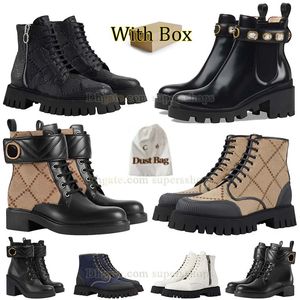 Moda Desert Boot Zipper Martin Botas Lace-Up Bota Feminina Tornozelo Salto Alto Joelho Bota de Couro Alto Bota de Combate Botas de Neve Plataforma Salto Bota de Neve com Caixa