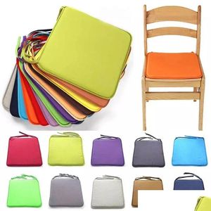 Cushion/Decorative Pillow Modern Square Solid Color Dining Chair Cushion Soft Comfortable Sofa Car S Restaurant Living Kitchen Decor Dhmfe